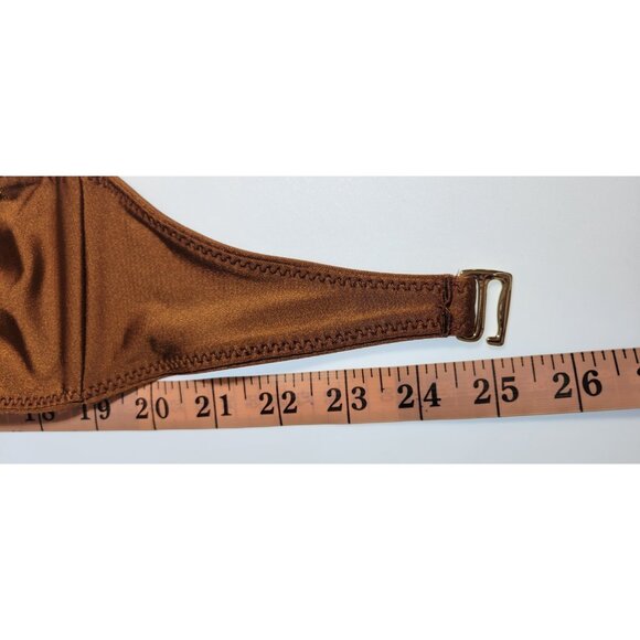 SAME Los Angeles Swim Bikini Set 2Pc Strapless Top High Weist Bottom Brown SZ XS - Picture 8 of 8